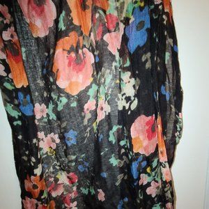 Black & Floral Accessory Scarf BEAUTIFUL!